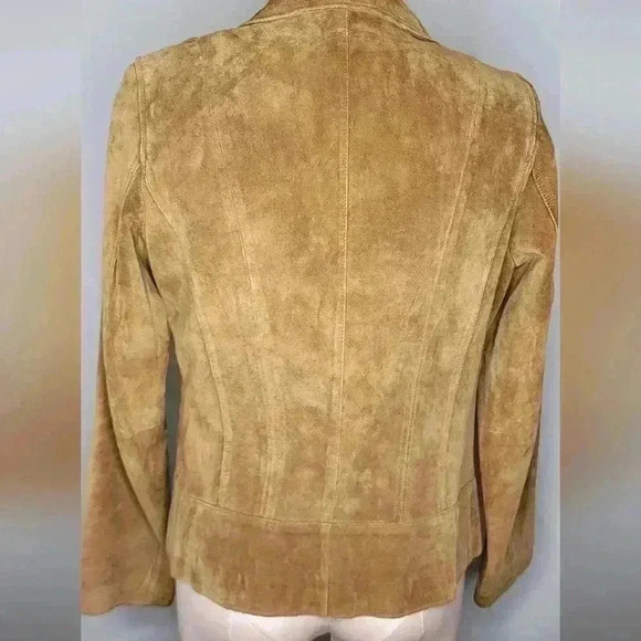 I.e Tan Genuine Leather Suede Jacket Leather Jacket Edgy Womens Size Unknown - Picture 4 of 11
